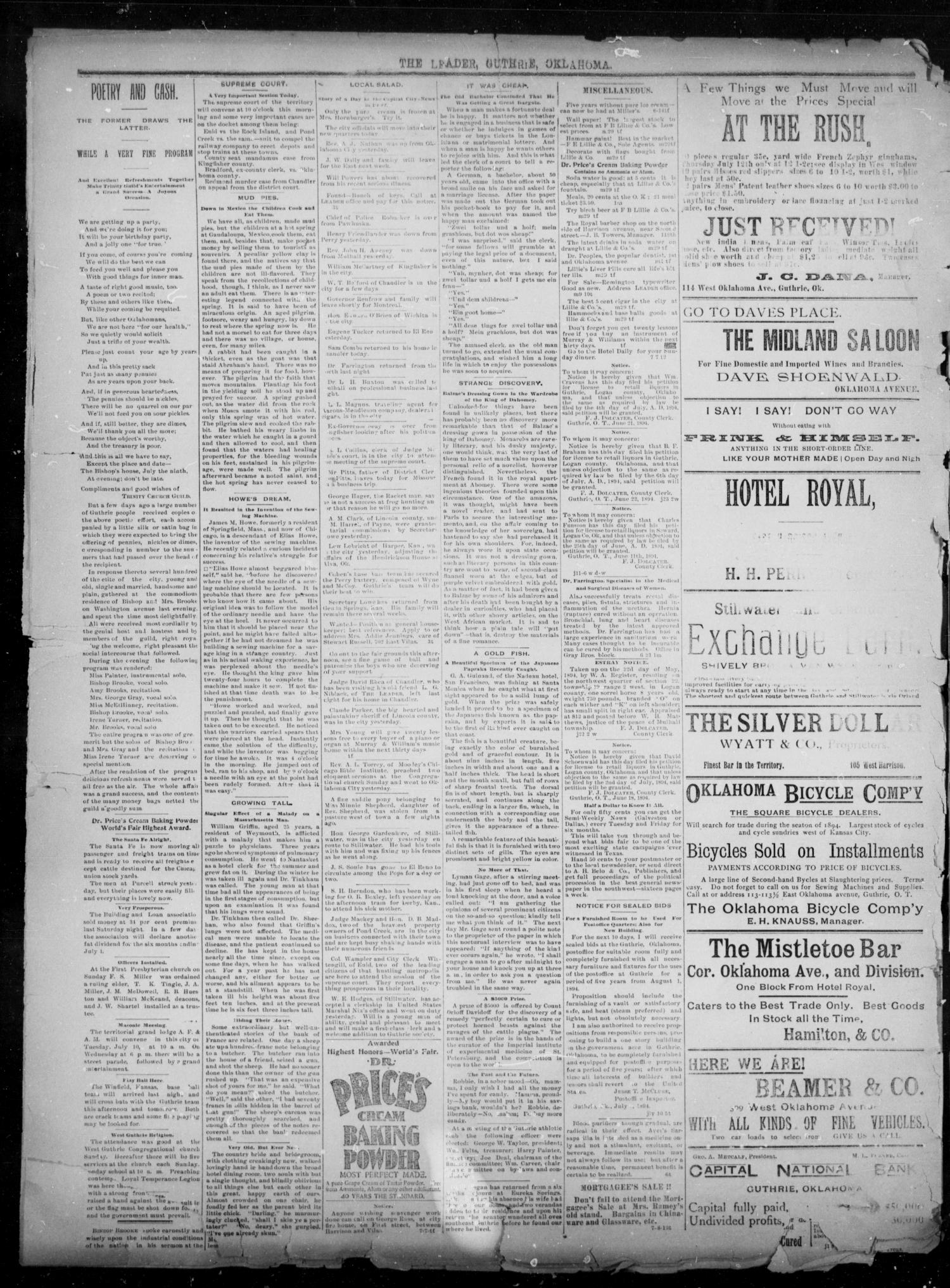 The Guthrie Daily Leader. (Guthrie, Okla.), Vol. 2, No. 184, Ed. 1, Tuesday, July 10, 1894
                                                
                                                    [Sequence #]: 4 of 4
                                                