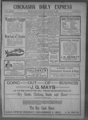 Chickasha Daily Express. (Chickasha, Indian Terr.), Vol. 12, No. 167, Ed. 1 Tuesday, November 10, 1903