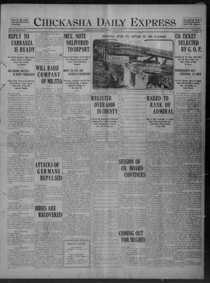 Primary view of object titled 'Chickasha Daily Express (Chickasha, Okla.), Vol. 17, No. 146, Ed. 1 Monday, June 19, 1916'.