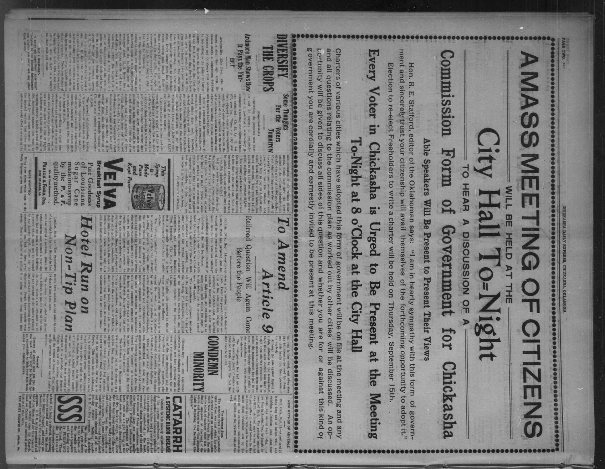Chickasha Daily Express. (Chickasha, Okla.), Vol. 11, No. 219, Ed. 1 Wednesday, September 14, 1910
                                                
                                                    [Sequence #]: 2 of 6
                                                