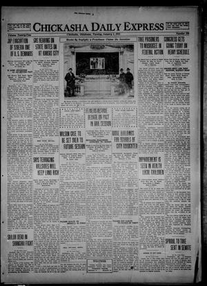 Primary view of object titled 'Chickasha Daily Express (Chickasha, Okla.), Vol. 22, No. 220, Ed. 1 Tuesday, January 3, 1922'.