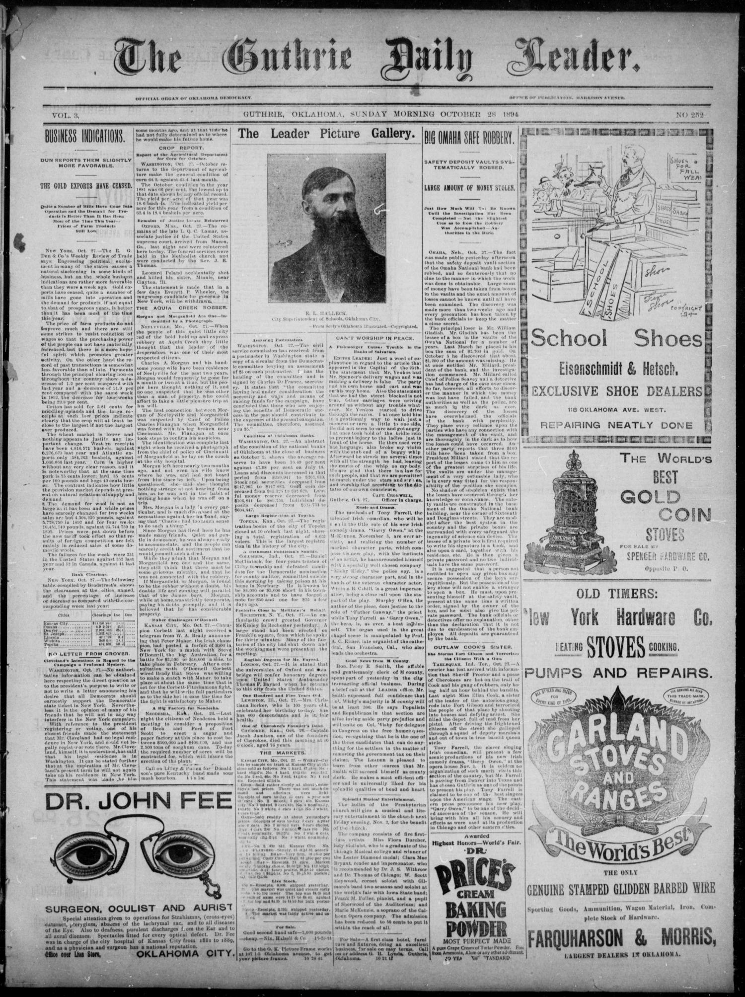 The Guthrie Daily Leader. (Guthrie, Okla.), Vol. 3, No. 252, Ed. 1, Sunday, October 28, 1894
                                                
                                                    [Sequence #]: 1 of 4
                                                