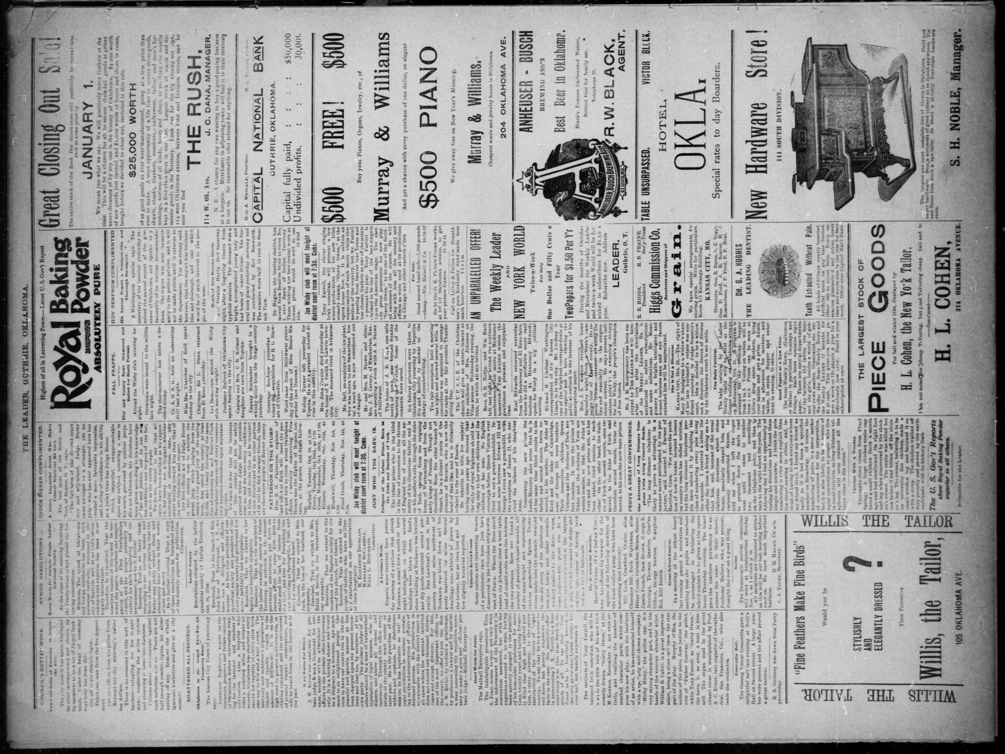 The Guthrie Daily Leader. (Guthrie, Okla.), Vol. 3, No. 253, Ed. 1, Tuesday, October 30, 1894
                                                
                                                    [Sequence #]: 4 of 4
                                                