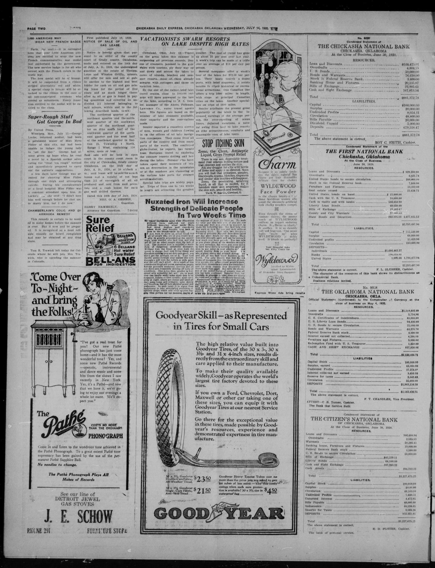 Chickasha Daily Express (Chickasha, Okla.), Vol. 21, No. 167, Ed. 1 Wednesday, July 14, 1920
                                                
                                                    [Sequence #]: 2 of 8
                                                