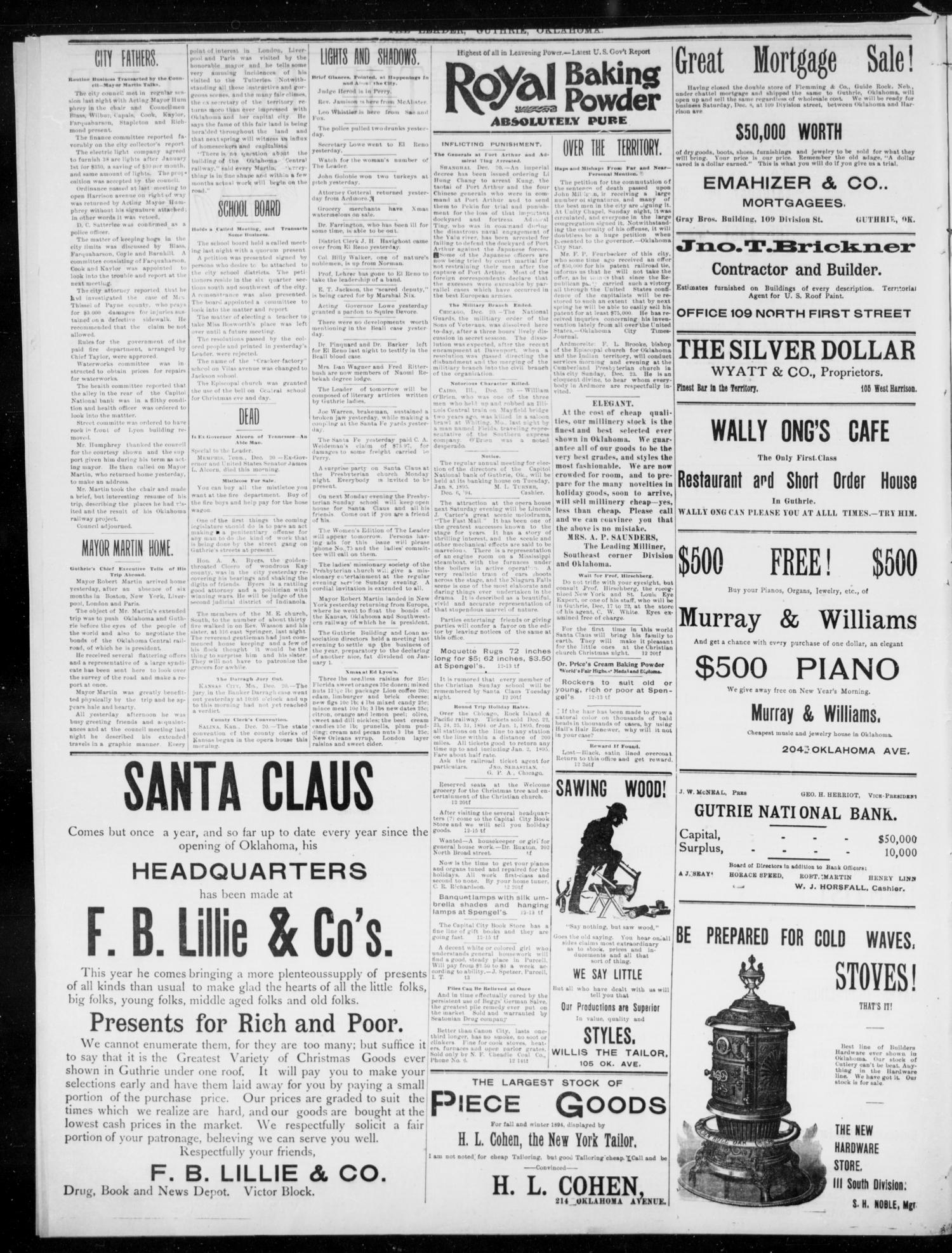 The Guthrie Daily Leader. (Guthrie, Okla.), Vol. 5, No. 18, Ed. 1, Friday, December 21, 1894
                                                
                                                    [Sequence #]: 4 of 4
                                                