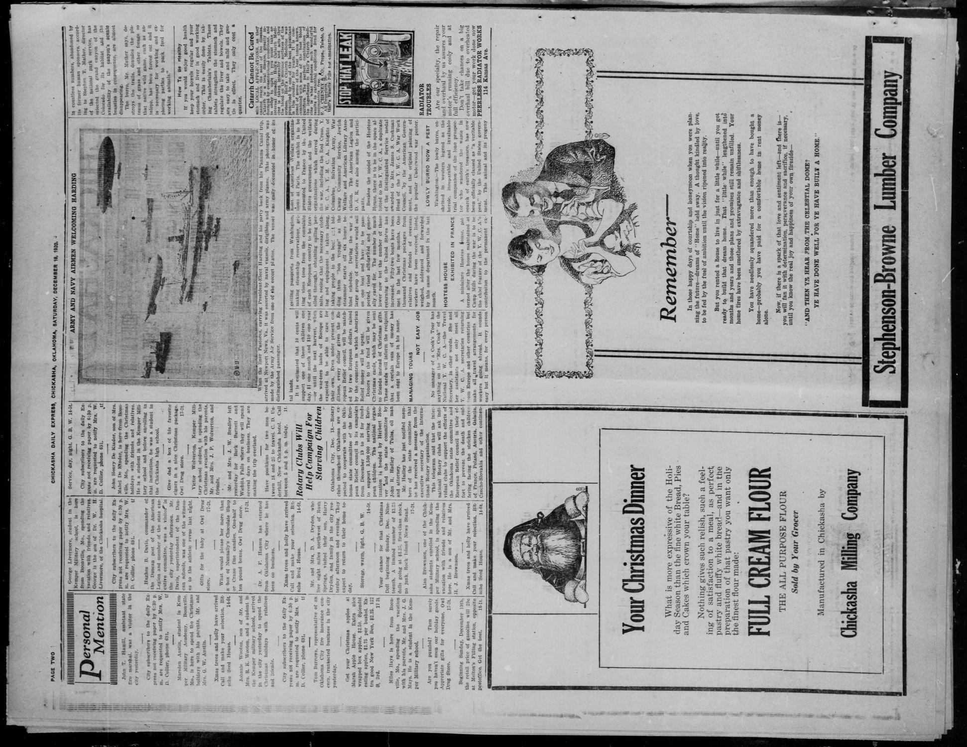 Chickasha Daily Express (Chickasha, Okla.), Vol. 21, No. 301, Ed. 1 Saturday, December 18, 1920
                                                
                                                    [Sequence #]: 2 of 8
                                                