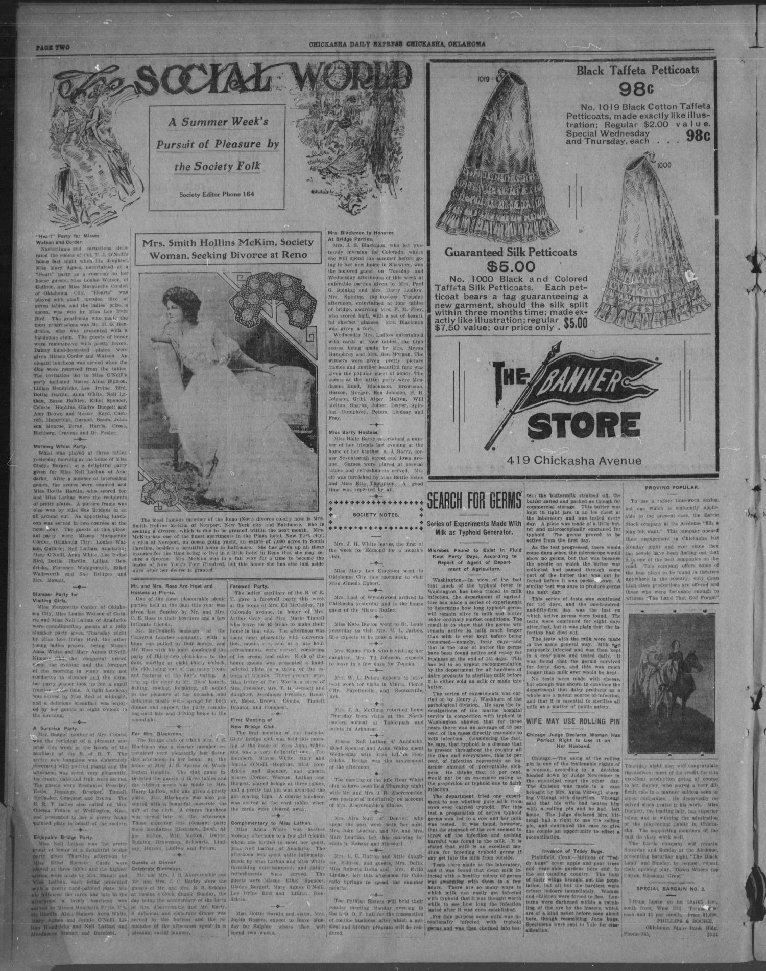 Chickasha Daily Express. (Chickasha, Okla.), Vol. 11, No. 152, Ed. 1 Saturday, June 25, 1910
                                                
                                                    [Sequence #]: 2 of 8
                                                