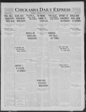 Chickasha Daily Express (Chickasha, Okla.), Vol. 20, No. 195, Ed. 1 Saturday, August 16, 1919