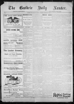 Primary view of object titled 'The Guthrie Daily Leader. (Guthrie, Okla.), Vol. 9, No. 60, Ed. 1, Wednesday, February 10, 1897'.