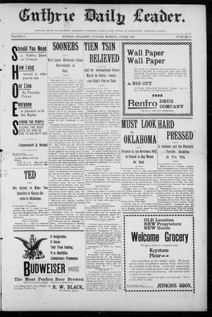 Guthrie Daily Leader. (Guthrie, Okla.), Vol. 16, No. 24, Ed. 1, Tuesday, June 26, 1900