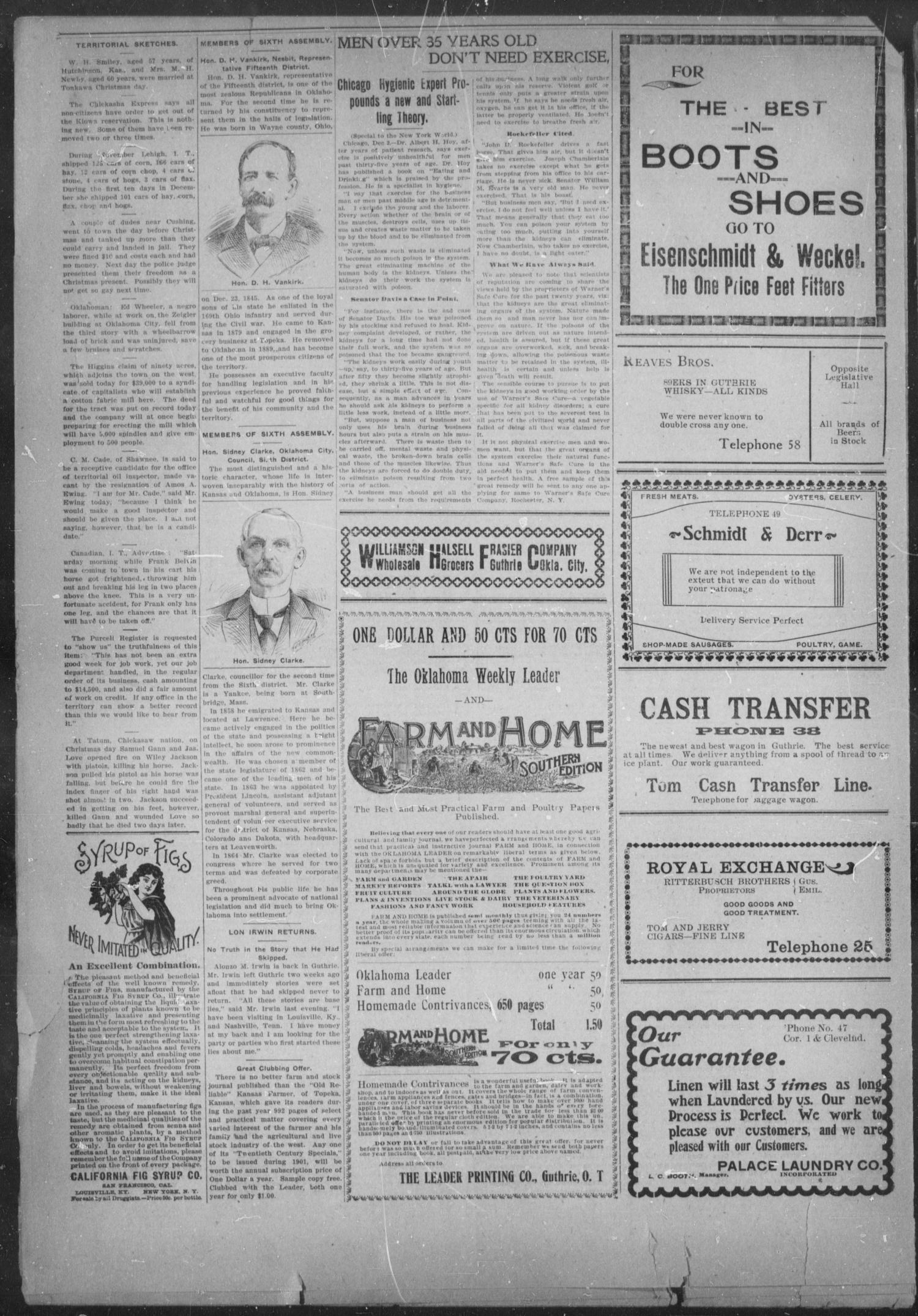 The Guthrie Daily Leader. (Guthrie, Okla.), Vol. 17, No. 33, Ed. 1, Saturday, January 5, 1901
                                                
                                                    [Sequence #]: 2 of 8
                                                