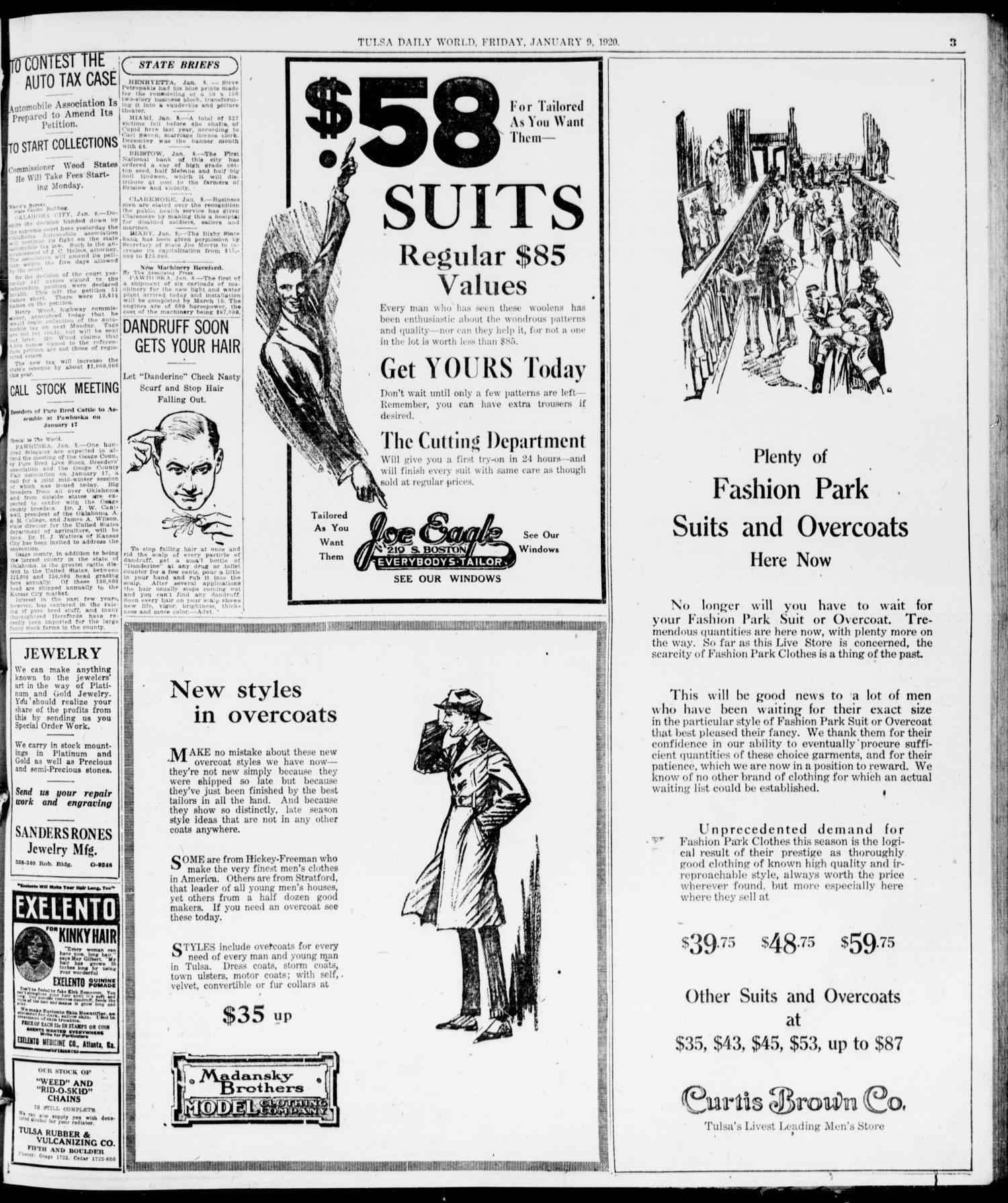 The Morning Tulsa Daily World (Tulsa, Okla.), Vol. 14, No. 103, Ed. 1, Friday, January 9, 1920
                                                
                                                    [Sequence #]: 3 of 16
                                                