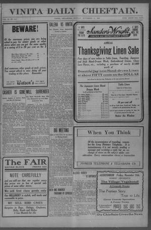 Vinita Daily Chieftain. (Vinita, Okla.), Vol. 9, No. 313, Ed. 1 Monday, November 11, 1907