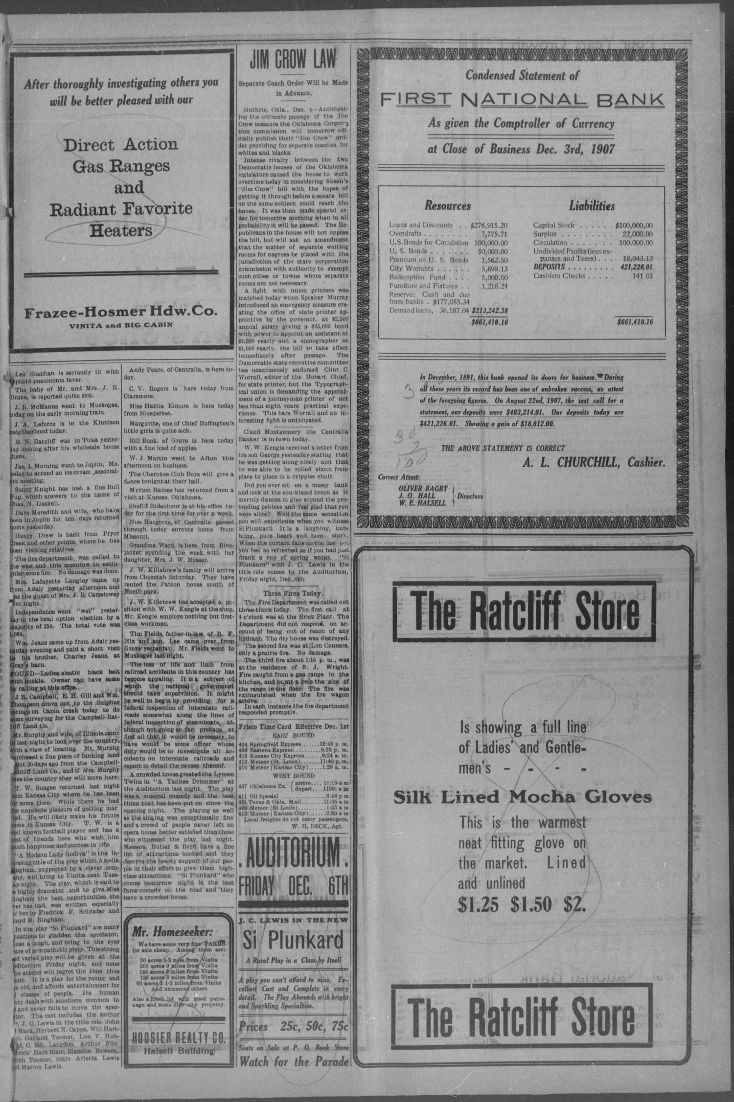 Vinita Daily Chieftain. (Vinita, Okla.), Vol. 10, No. 20, Ed. 1 Thursday, December 5, 1907
                                                
                                                    [Sequence #]: 3 of 4
                                                