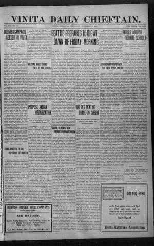 Vinita Daily Chieftain. (Vinita, Okla.), Vol. 13, No. 182, Ed. 1 Thursday, November 23, 1911