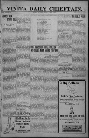 Vinita Daily Chieftain. (Vinita, Okla.), Vol. 13, No. 309, Ed. 1 Monday, April 22, 1912