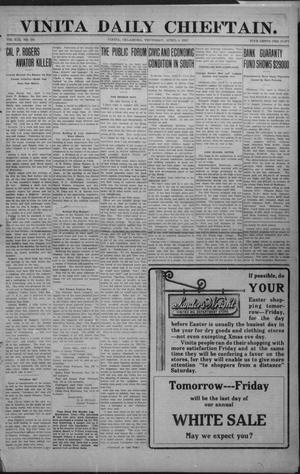 Vinita Daily Chieftain. (Vinita, Okla.), Vol. 13, No. 294, Ed. 1 Thursday, April 4, 1912