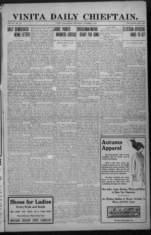Vinita Daily Chieftain. (Vinita, Okla.), Vol. 14, No. 134, Ed. 1 Thursday, October 3, 1912