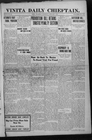 Vinita Daily Chieftain. (Vinita, Okla.), Vol. 12, No. 249, Ed. 1 Wednesday, February 8, 1911