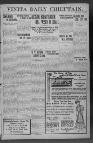 Vinita Daily Chieftain. (Vinita, Okla.), Vol. 10, No. 287, Ed. 1 Saturday, March 13, 1909