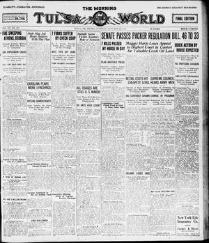 Primary view of object titled 'The Morning Tulsa Daily World (Tulsa, Okla.), Vol. 15, No. 117, Ed. 1, Tuesday, January 25, 1921'.
