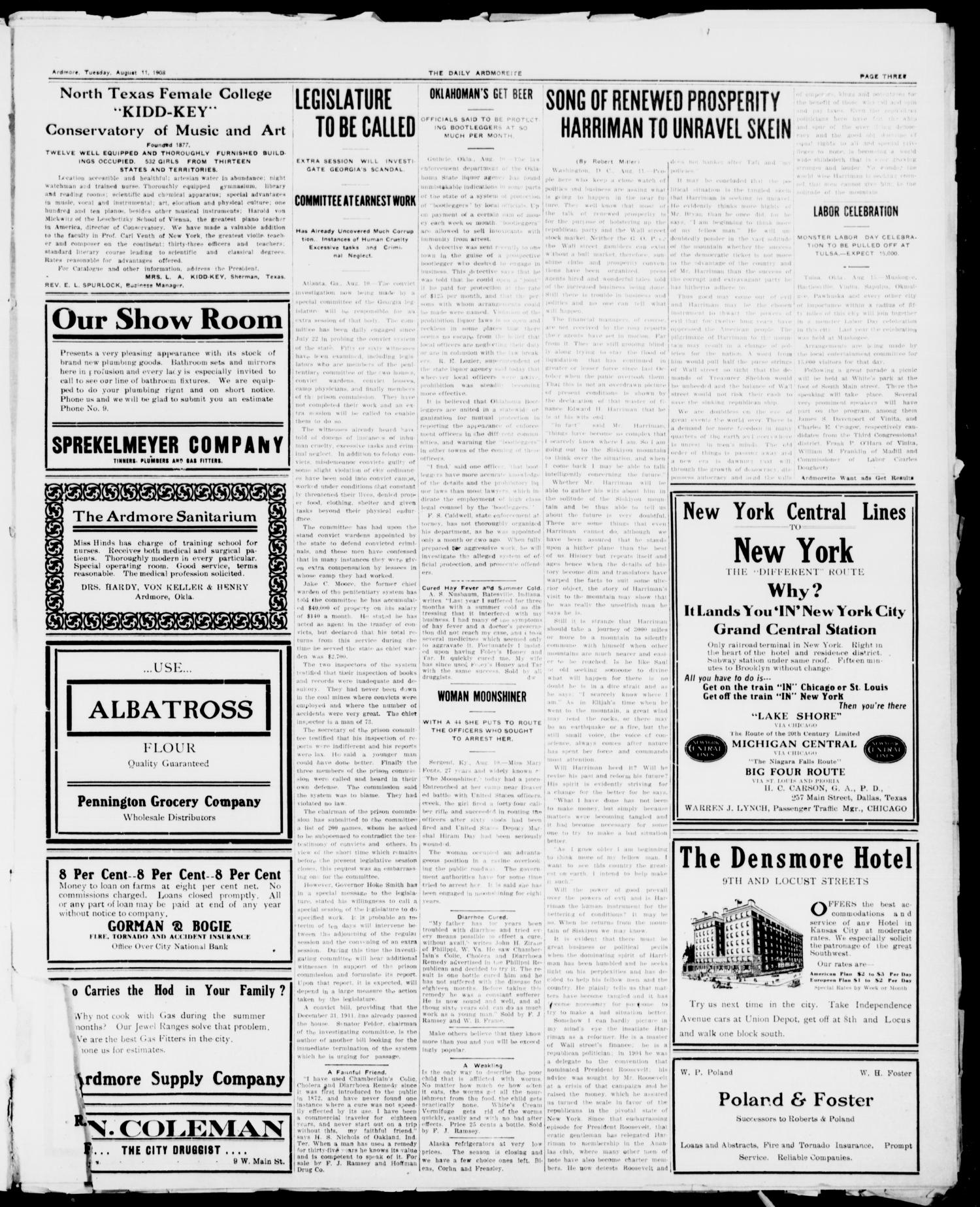 The Daily Ardmoreite. (Ardmore, Okla.), Vol. 15, No. 64, Ed. 1, Tuesday, August 11, 1908
                                                
                                                    [Sequence #]: 3 of 8
                                                