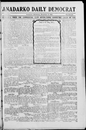 Primary view of object titled 'Anadarko Daily Democrat (Anadarko, Okla.), Vol. 1, No. 86, Ed. 1, Thursday, December 19, 1901'.