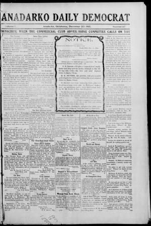 Anadarko Daily Democrat (Anadarko, Okla.), Vol. 1, No. 87, Ed. 1, Friday, December 20, 1901