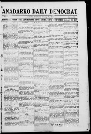 Primary view of object titled 'Anadarko Daily Democrat (Anadarko, Okla.), Vol. 1, No. 112, Ed. 1, Tuesday, January 21, 1902'.