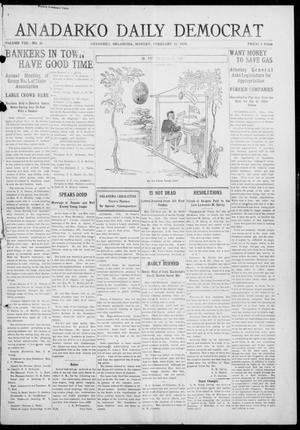 Anadarko Daily Democrat (Anadarko, Okla.), Vol. 8, No. 21, Ed. 1, Monday, February 22, 1909