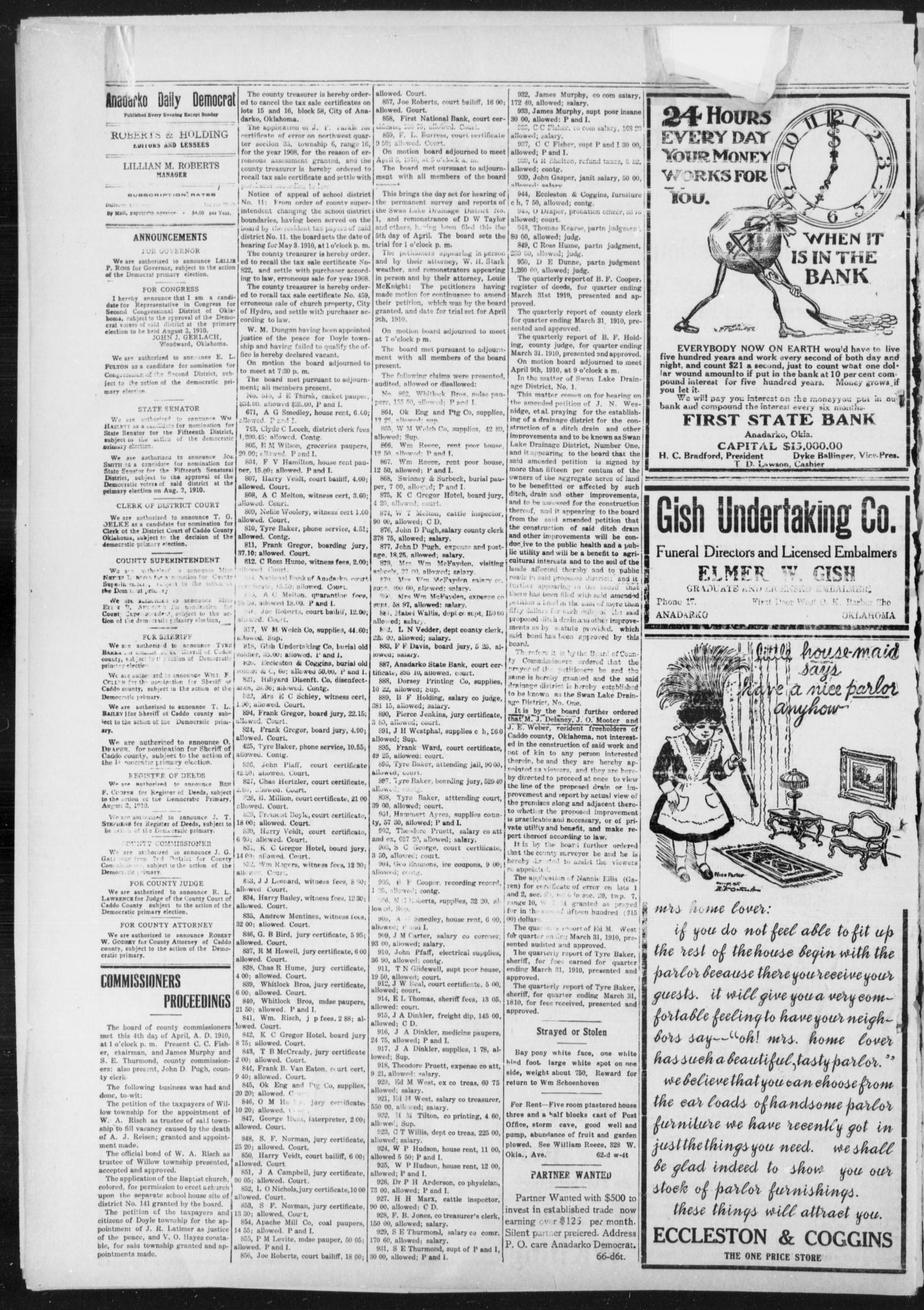 Anadarko Daily Democrat (Anadarko, Okla.), Vol. 9, No. 66, Ed. 1, Monday, April 25, 1910
                                                
                                                    [Sequence #]: 2 of 4
                                                