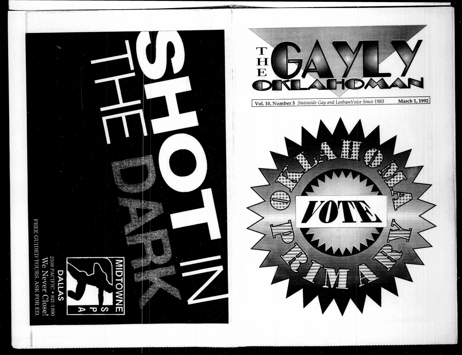 The Gayly Oklahoman (Oklahoma City, Okla.), Vol. 10, No. 5, Ed. 1 Sunday, March 1, 1992
                                                
                                                    [Sequence #]: 1 of 20
                                                