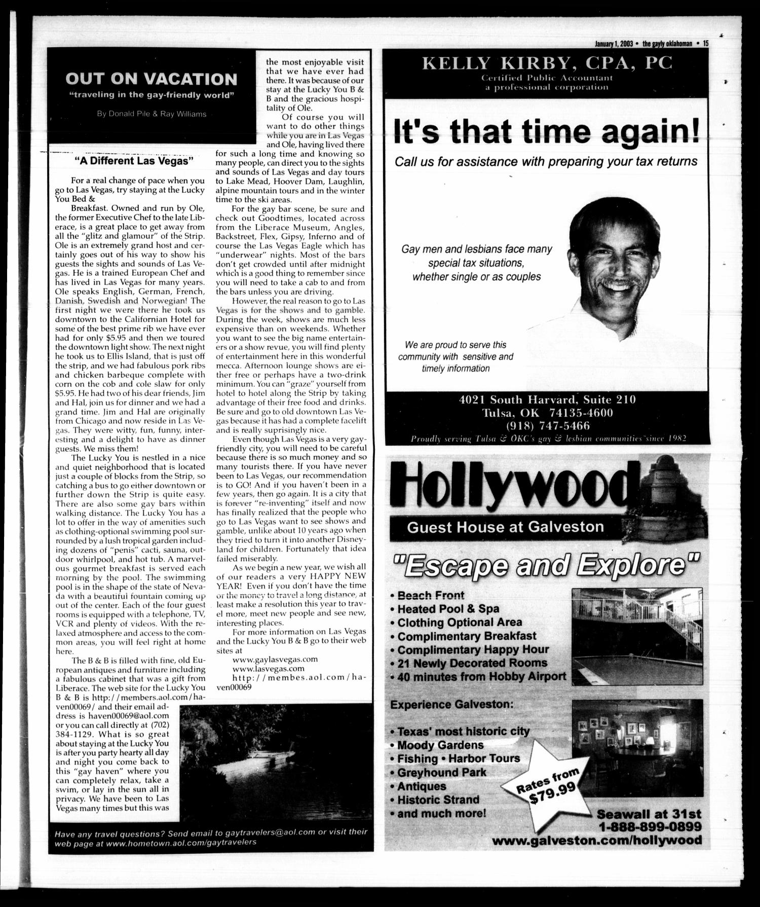 The Gayly Oklahoman (Oklahoma City, Okla.), Vol. 21, No. 1, Ed. 1 Wednesday, January 1, 2003
                                                
                                                    [Sequence #]: 15 of 24
                                                