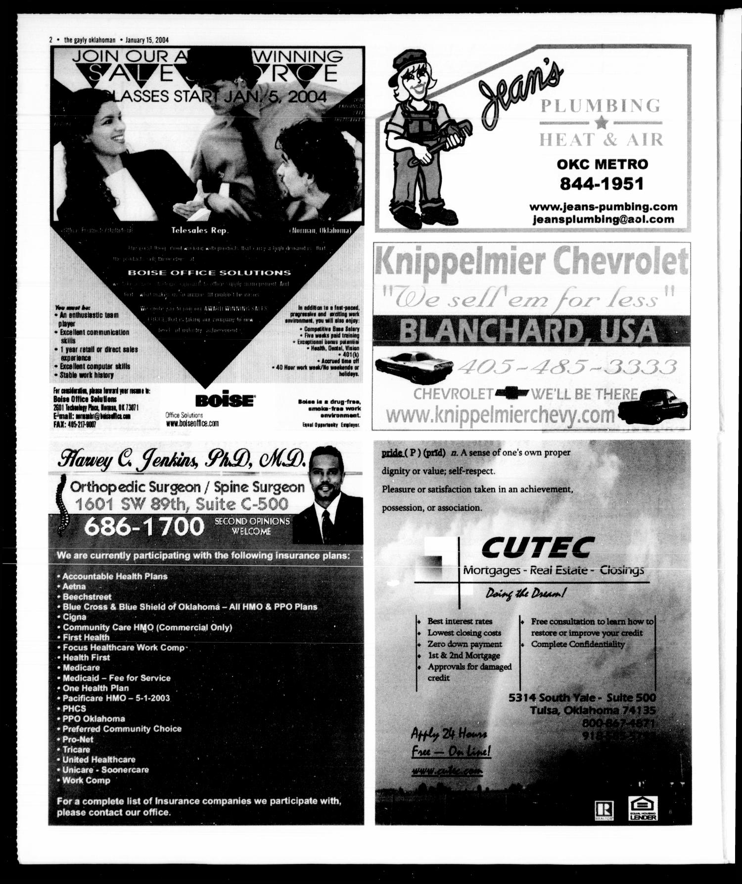 The Gayly Oklahoman (Oklahoma City, Okla.), Vol. 22, No. 2, Ed. 1 Thursday, January 15, 2004
                                                
                                                    [Sequence #]: 2 of 24
                                                