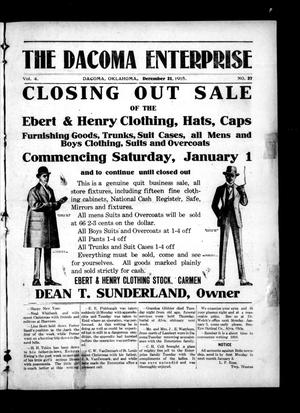 The Dacoma Enterprise (Dacoma, Okla.), Vol. 4, No. 37, Ed. 1 Friday, December 31, 1915
