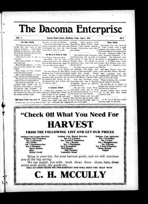 The Dacoma Enterprise (Dacoma, Okla.), Vol. 5, No. 5, Ed. 1 Friday, June 2, 1916