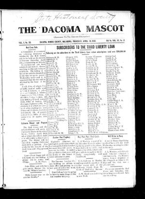 The Dacoma Mascot (Dacoma, Okla.), Vol. 1, No. 23, Ed. 1 Thursday, April 18, 1918