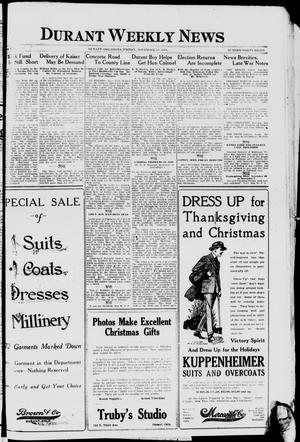 Durant Weekly News (Durant, Okla.), Vol. 22, No. 48, Ed. 1, Friday, November 29, 1918