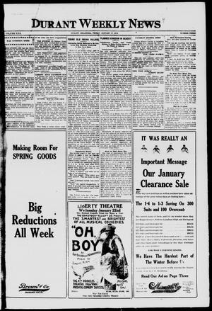 Durant Weekly News (Durant, Okla.), Vol. 22, No. 3, Ed. 1, Friday, January 17, 1919