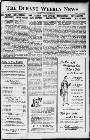 The Durant Weekly News (Durant, Okla.), Vol. 23, No. 47, Ed. 1, Friday, November 26, 1920