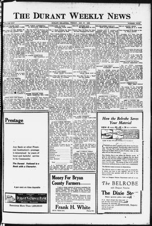 The Durant Weekly News (Durant, Okla.), Vol. 25, No. 4, Ed. 1, Friday, January 27, 1922