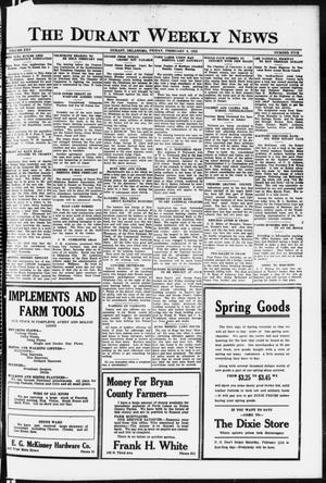 The Durant Weekly News (Durant, Okla.), Vol. 25, No. 5, Ed. 1, Friday, February 3, 1922