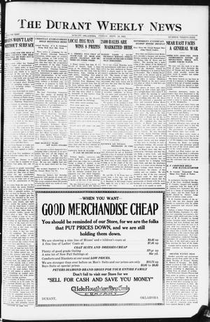 The Durant Weekly News (Durant, Okla.), Vol. 25, No. 39, Ed. 1, Friday, September 29, 1922