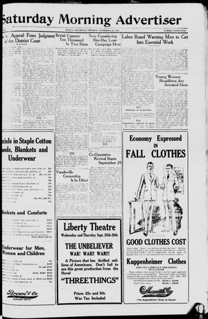 Saturday Morning Advertiser (Durant, Okla.), Vol. 5, No. 44, Ed. 1, Saturday, September 21, 1918
