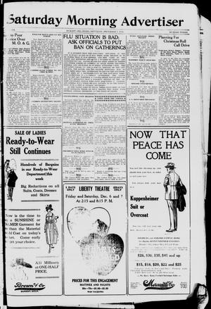 Saturday Morning Advertiser (Durant, Okla.), Vol. 6, No. 3, Ed. 1, Saturday, December 7, 1918
