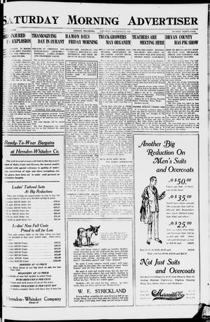 Saturday Morning Advertiser (Durant, Okla.), Vol. 7, No. 34, Ed. 1, Saturday, November 27, 1920