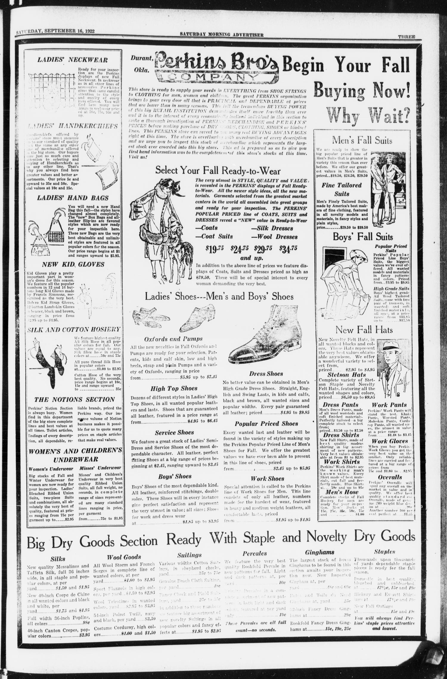 Saturday Morning Advertiser (Durant, Okla.), Vol. 9, No. 13, Ed. 1, Saturday, September 16, 1922
                                                
                                                    [Sequence #]: 3 of 8
                                                