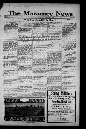 The Maramec News (Maramec, Okla.), Vol. 2, No. 2, Ed. 1 Thursday, March 13, 1913