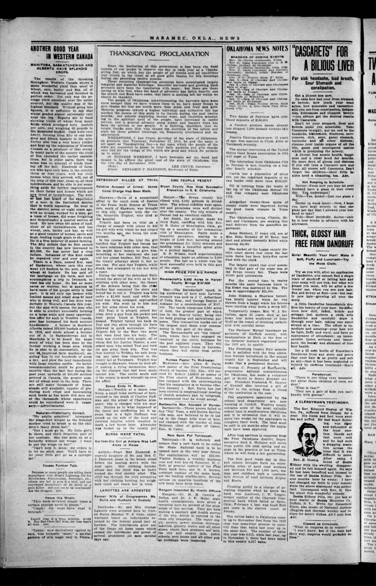 The Maramec News (Maramec, Okla.), Vol. 2, No. 39, Ed. 1 Thursday, November 20, 1913
                                                
                                                    [Sequence #]: 2 of 9
                                                