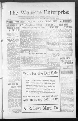 The Wanette Enterprise (Wanette, Okla.), Vol. 3, No. 13, Ed. 1 Friday, August 22, 1913